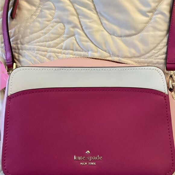 NWT Kate Spade pink and white purse, bag - Picture 2 of 12